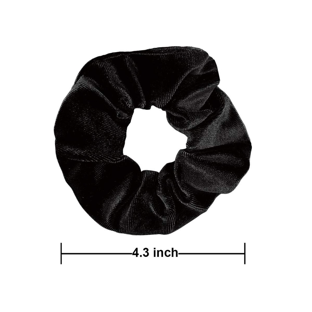 Guvass 2 Pack Hair Scrunchies Black Velvet Elastics Scrunchy Bobbles Soft Hair Bands Hair Ties for Women (Black)