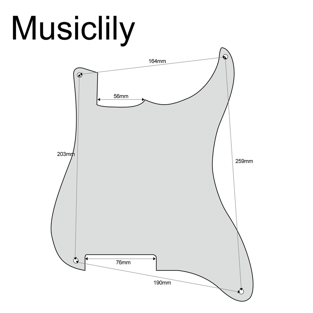4 Holes Blank Custom Outline Pickguard Plate for Fender Stratocaster Strat ST Style Guitar, 1Ply Cream