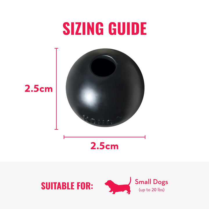 Extreme Ball with Hole - Fetch Toy - Durable Dog Toy for Training, Interactive Playtime & More - Natural Extreme Rubber Ball - Black - For Small Dogs