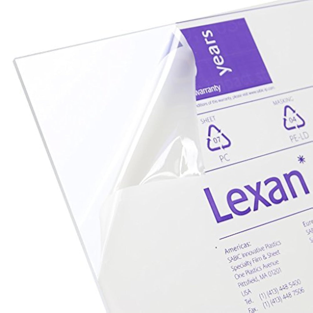 Lexan Sheet - Polycarbonate - .236 - 1/4 Thick, Clear, 12 x 12 Nominal