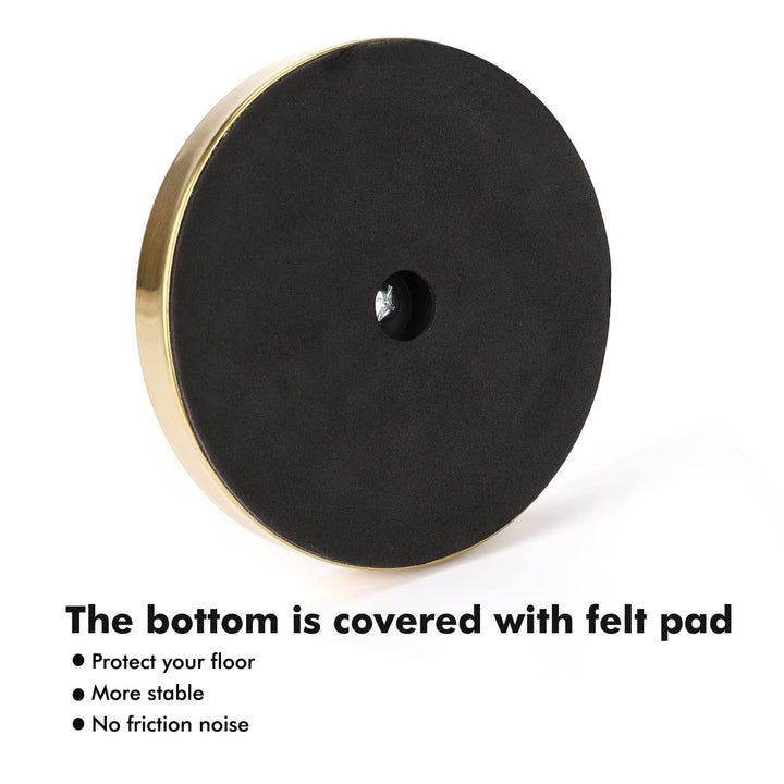 Toilet Paper Holder Gold, Freestanding Toilet Paper Holder Stand with Reserve for 4 Spare Rolls, Sturdy Base, Toilet Tissue Paper Roll Storage Shelf (Stainless Steel Base, Gold)