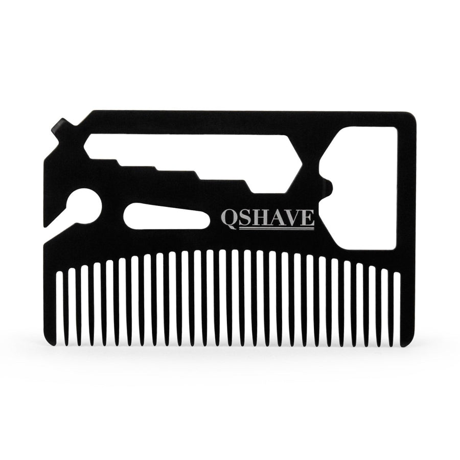 Multifunctional Utility Comb Fits in Your Wallet (Comb, Bottle Opener, Wrench, Screw Driver, Knife Blade breakaway)