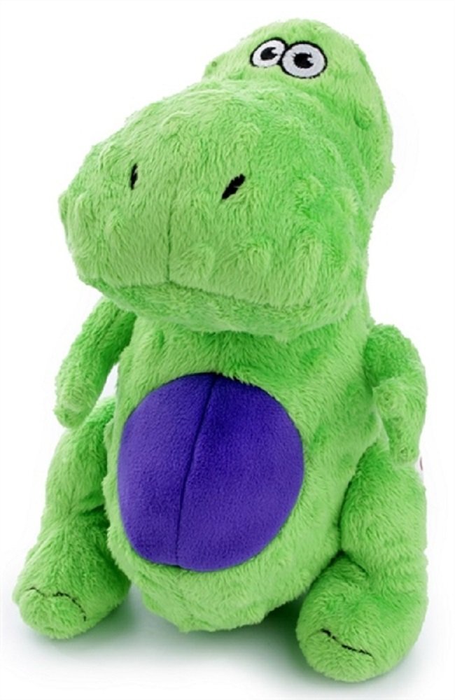 Dinos T-Rex Squeaky Plush Dog Toy, Chew Guard Technology - Green, Large