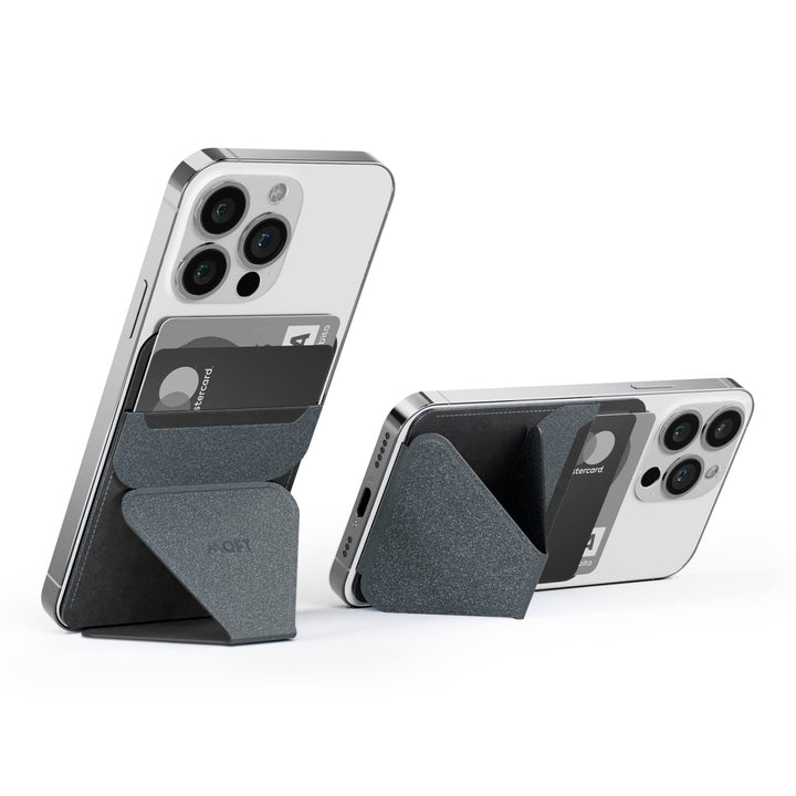 Phone Stand with 3M Adhesive for Android, iPhone and Most Smartphones, 2 Viewing Angles, Slim Wallet Stand (Starry Grey)