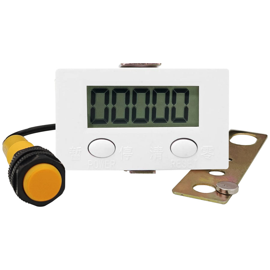 Digital Counter for Knitting Machine, LCD Digital 0-99999 Counter 5 Digit Plus UP Gauge, Electronic Counter Proximity Switch Sensor with Magnetic