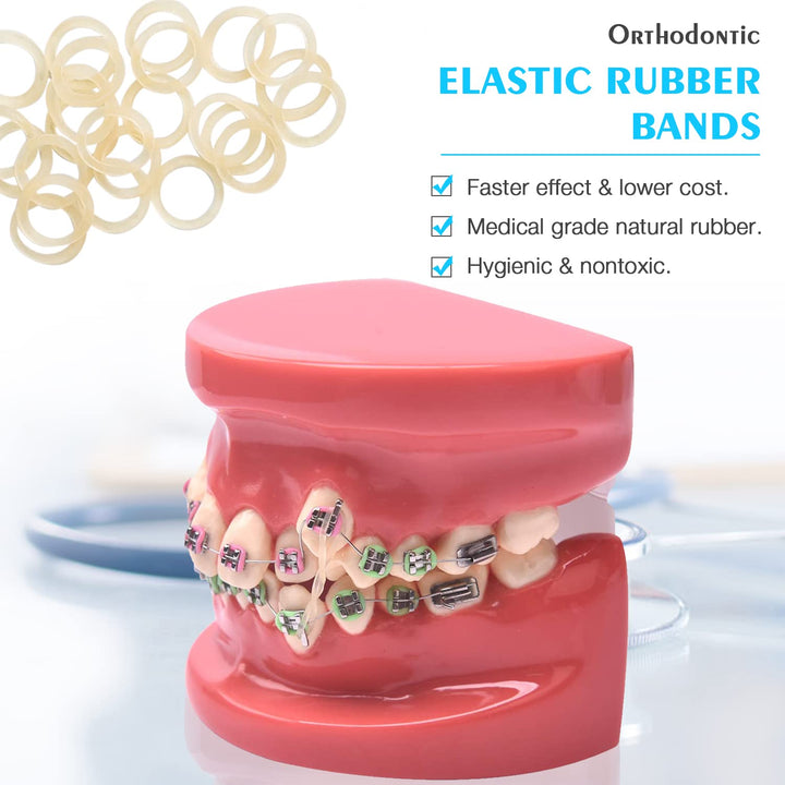 500 pcs Rubber Bands for Braces,elastics for braces Rabbit 4.5 Ounces,Heavy Rubber Traction Bands 3/16 (100 Pieces/Pack)