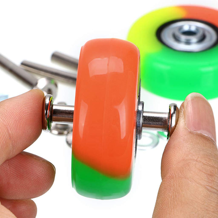 50mm x 18mm Set of 4 Luggage Suitcase Replacement Wheels, Rubber Swivel Caster Wheels Bearings Repair Kits (Colorful)