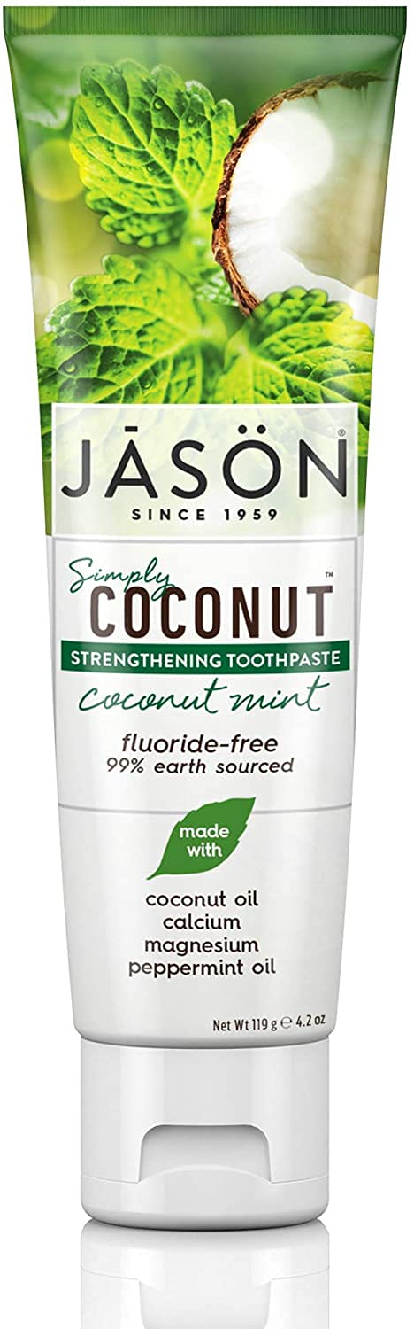 Jason Natural Cosmetics Simply Strengthening Toothpaste, Coconut Mint, 4.2 Ounce (Pack of 6)