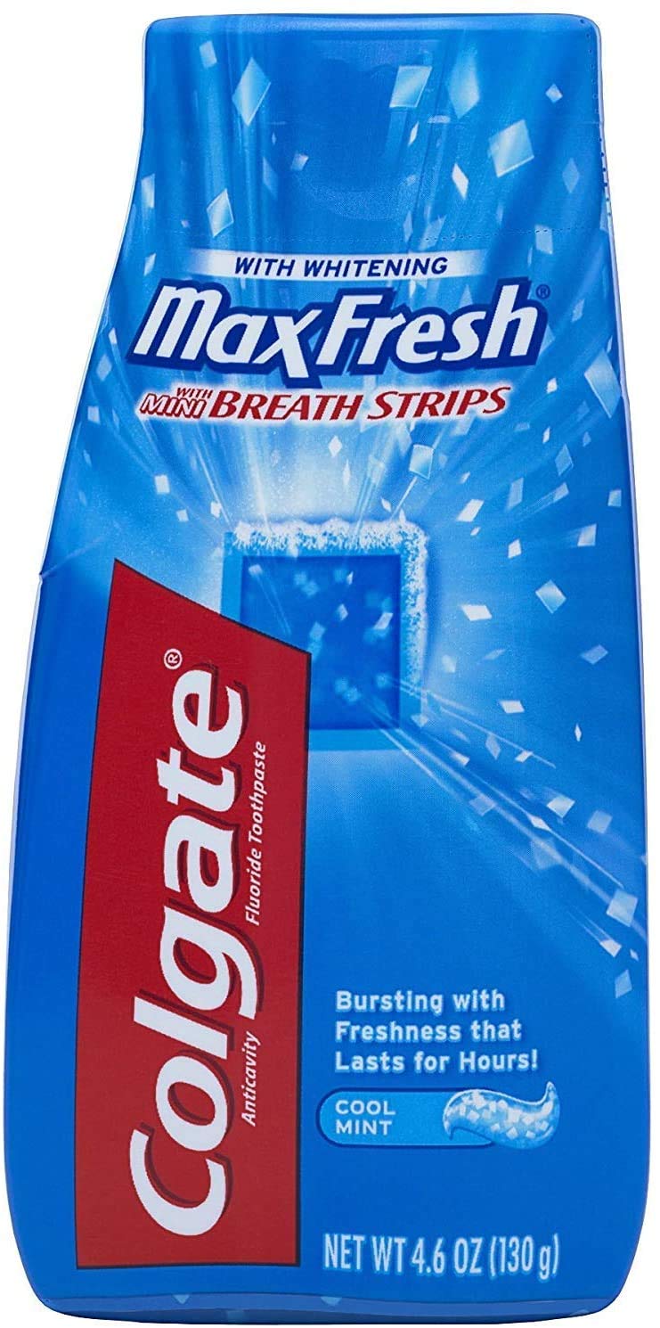 Max Fresh Liquid Toothpaste with Mini Breath Strips, Cool Mint, 4.6 oz