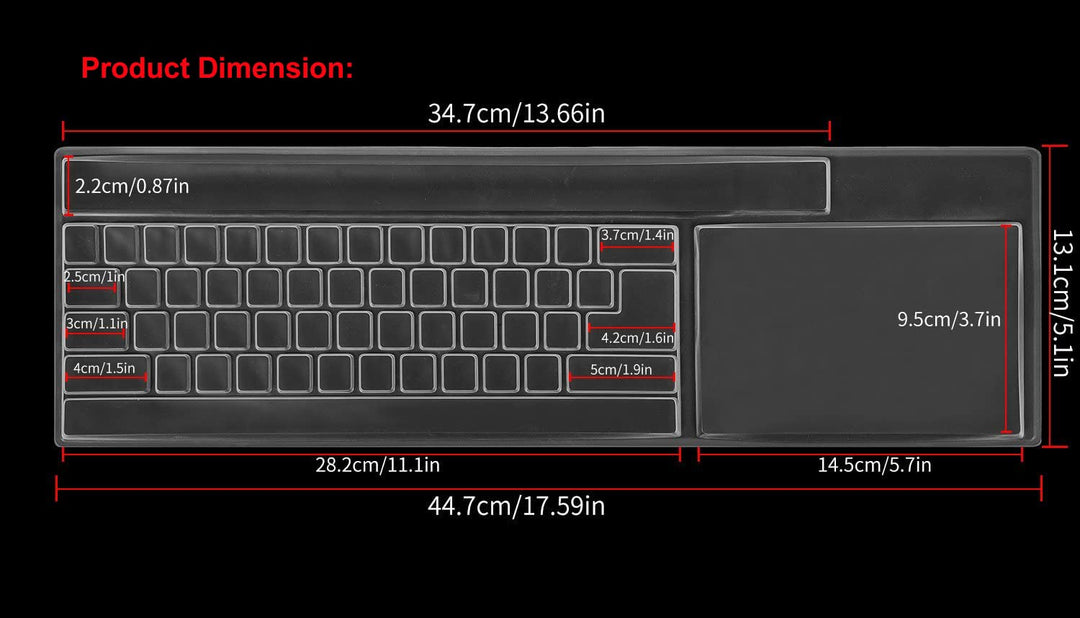 Clear Desktop Computer Keyboard Cover Skin for PC 104/107 Keys Standard Keyboard, Anti Dust Waterproof Keyboard Protector Skin