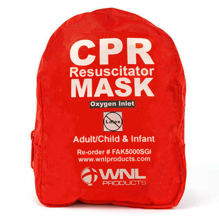 CPR Rescue Mask, Adult/Child & Infant Pocket Resuscitator, Soft Case Kit with Belt Clip