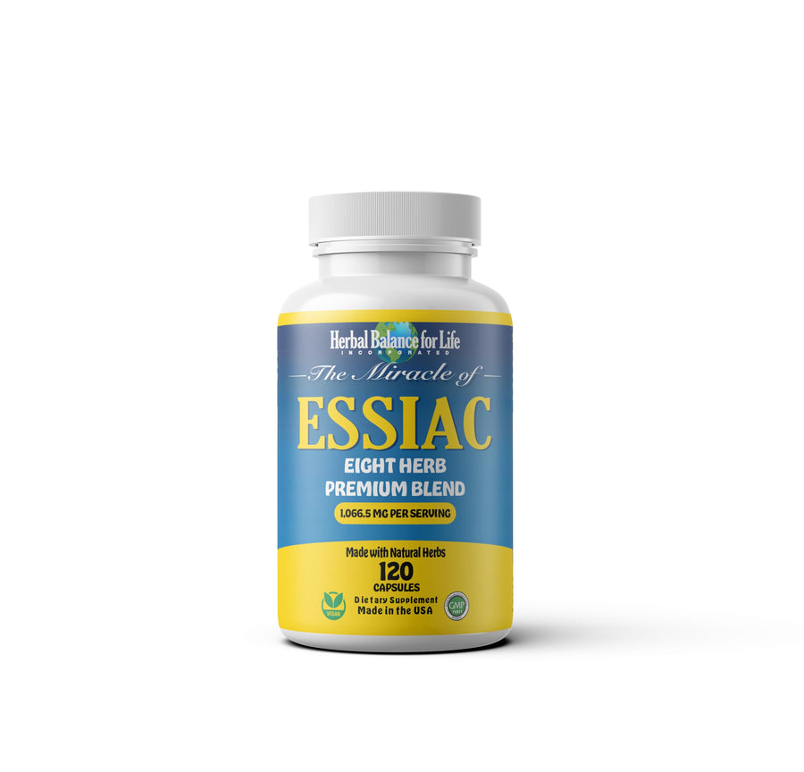 Natural Essiac Tea 8 Herb Capsules, 1066.5 mg per Serving - 120 Capsules, with Sheep Sorel Roots, More Potent 8-herb Essiac Tea Formula by Nurse Rene Caisse & Dr. Charles Brusch in The 1950s