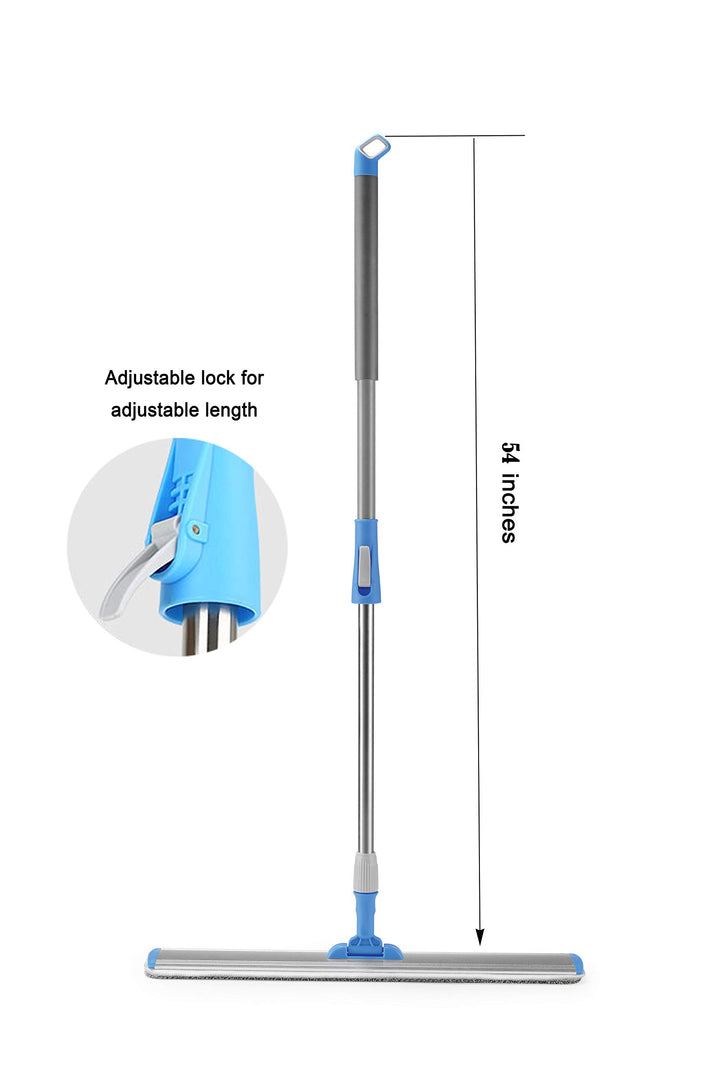 Microfiber Wet Mops 24 in Heavy Duty Flat Floor Aluminum Mop with Adjustable Handle with 4 Mop Clothes