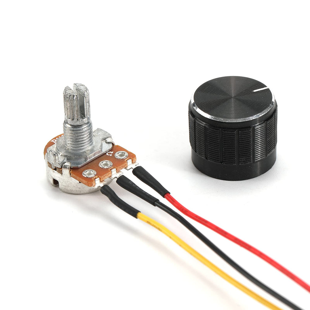 Molence 5PCS WH148 Rotary Potentiometer, 10K ohm 3PIN 15MM Linear Taper Potentiometer with XH2.54-3P Connector Wire Cable Black Knob
