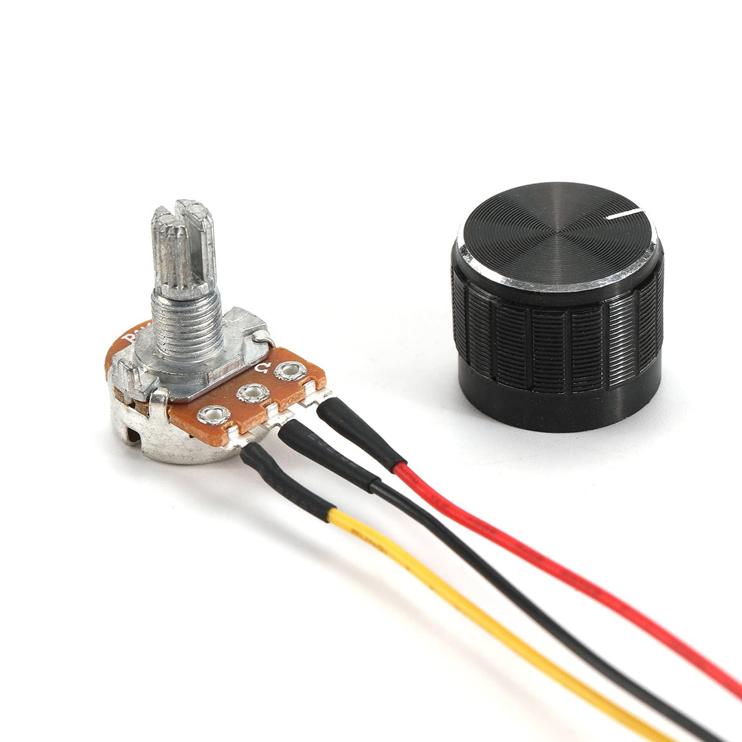 Molence 5PCS WH148 Rotary Potentiometer, 10K ohm 3PIN 15MM Linear Taper Potentiometer with XH2.54-3P Connector Wire Cable Black Knob