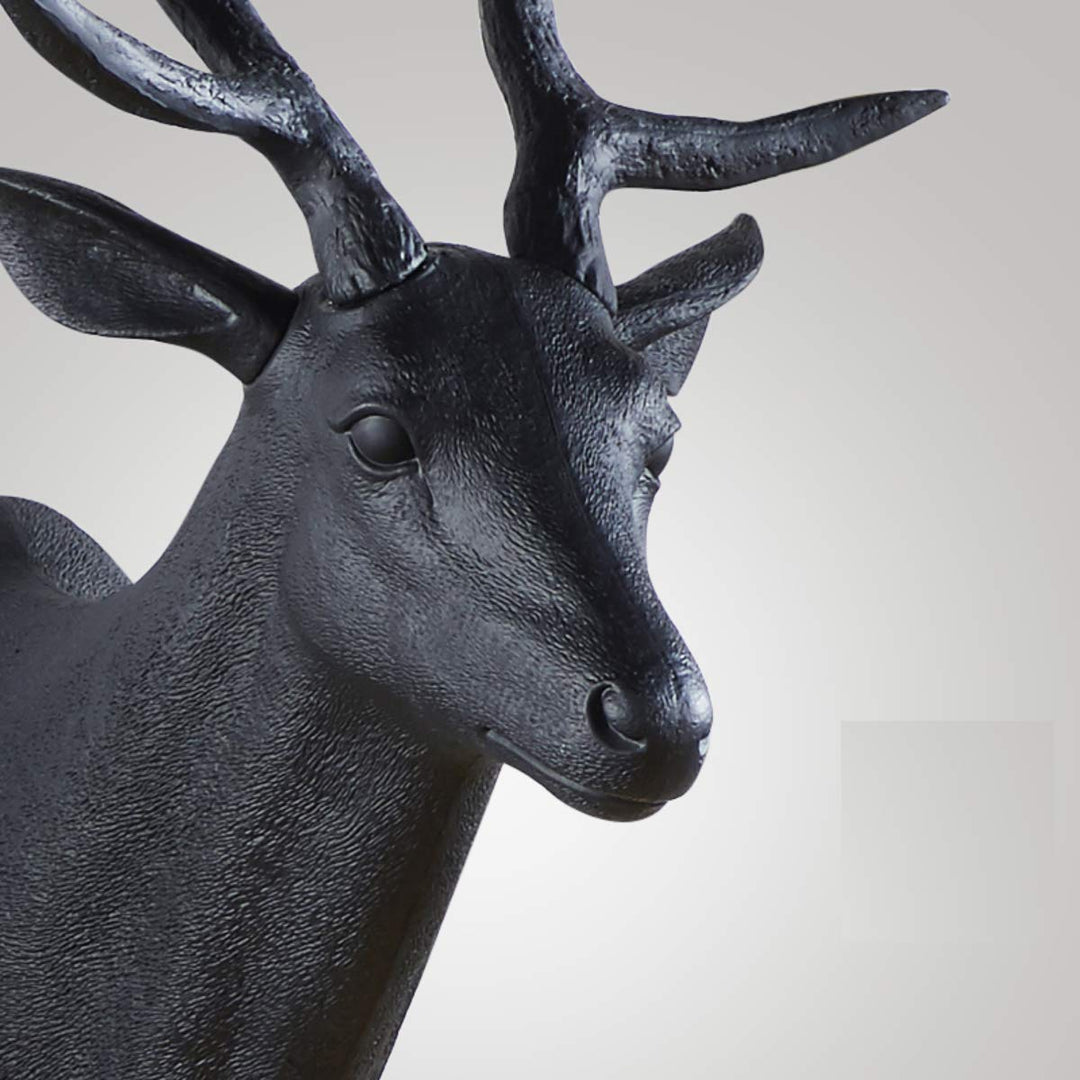 20 inch Large Wall Charmers Large Faux Deer Head Faux Taxidermy Animal Head Wall Decor - Handmade Farmhouse Decor - Rustic Wall Decor Deer Antlers (Black Deer)