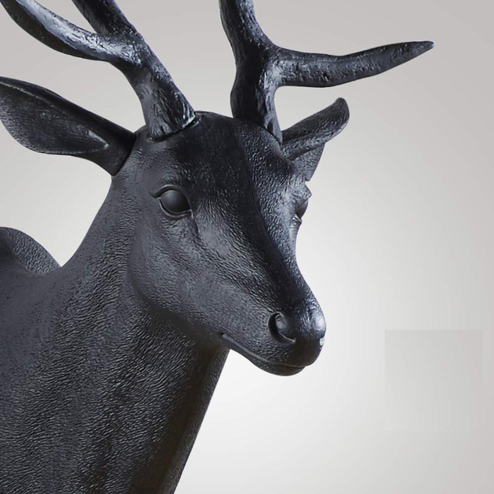 20 inch Large Wall Charmers Large Faux Deer Head Faux Taxidermy Animal Head Wall Decor - Handmade Farmhouse Decor - Rustic Wall Decor Deer Antlers (Black Deer)