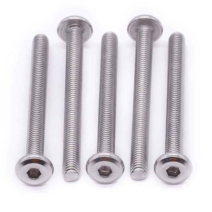 M8-1.25 x 90mm (6 PCS) Hex Socket Head Cap Screws Furniture Screws, 304 Stainless Steel 18-8, Round Head Connector Screws for Furniture,Binding Screws