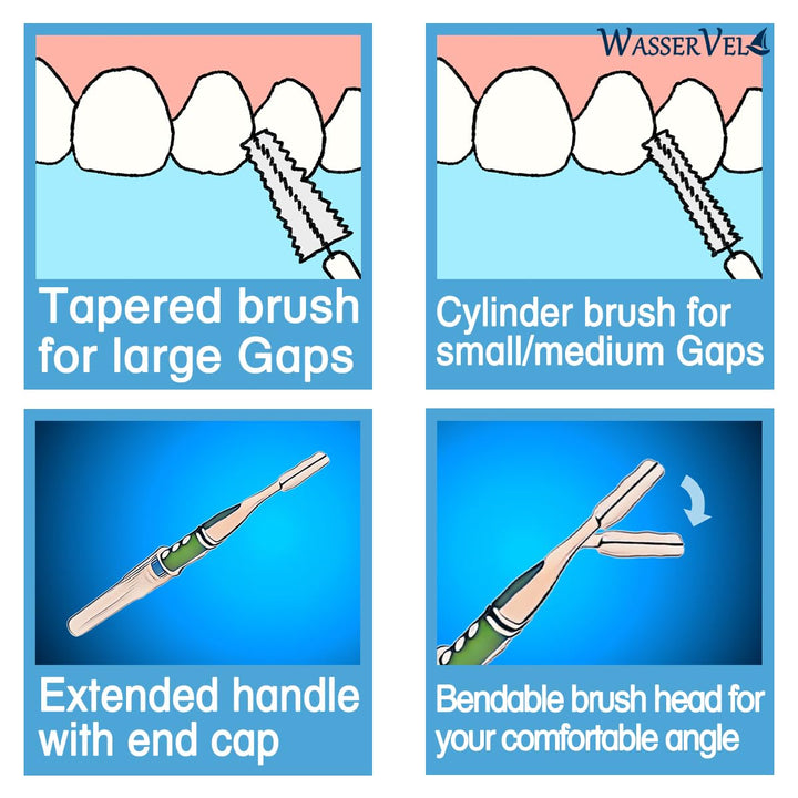 Made in Taiwan 30 pcs 2-Color Handle Interdental Brush (SSS), Great Value, No Easy Break Wire