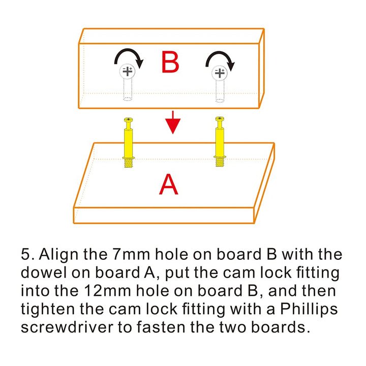 40 Sets Furniture Board Cam Fitting with Dowel, Cam Lock Nuts for Cabinet Drawer Dresser and Wardrobe Furniture Panel Connecting (Dowel M6x34mm, Cam Fitting ¢12x10mm)