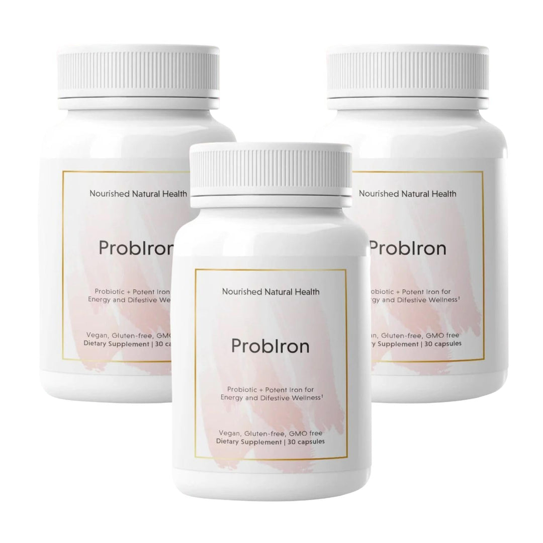 ProbIron - Women's Probiotic + Iron Supplement Boosted with Vitamin C and Copper - Vegan Formula for Energy and Digestive Wellness - 90 Capsules