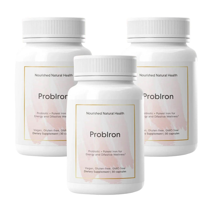 ProbIron - Women's Probiotic + Iron Supplement Boosted with Vitamin C and Copper - Vegan Formula for Energy and Digestive Wellness - 90 Capsules