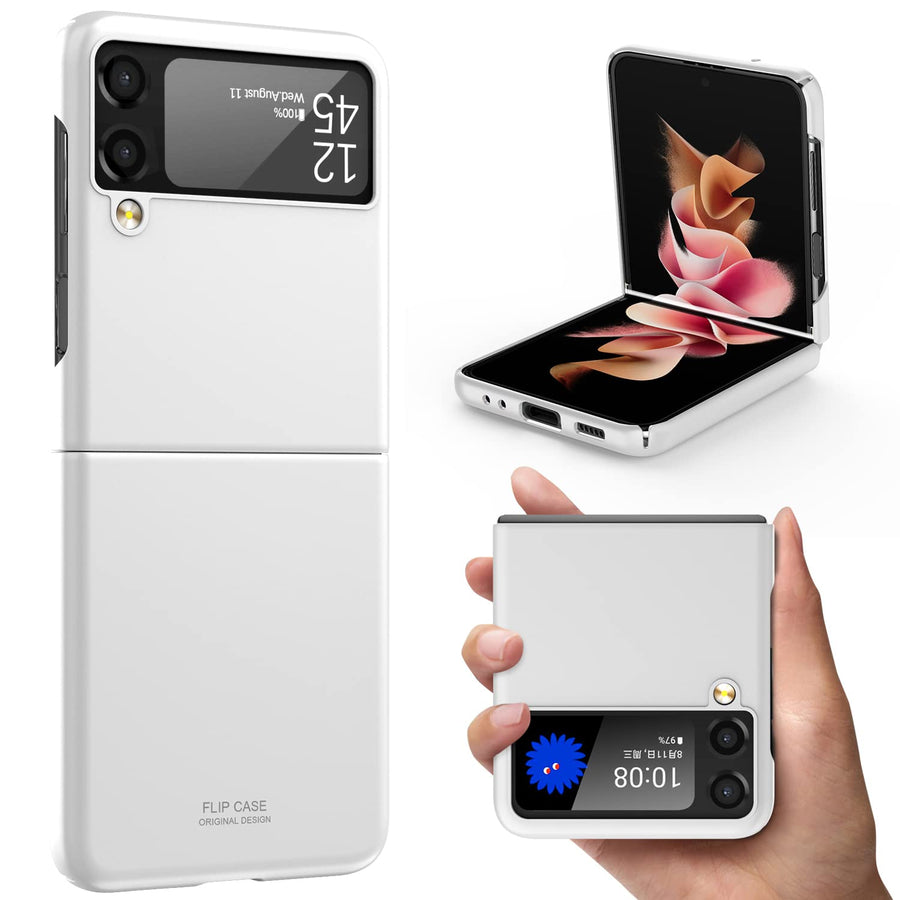 Galaxy Z Flip 3 Ultra Thin Hard PC Case - Shookproof, Anti-Drop, Wear-Resistant (White)