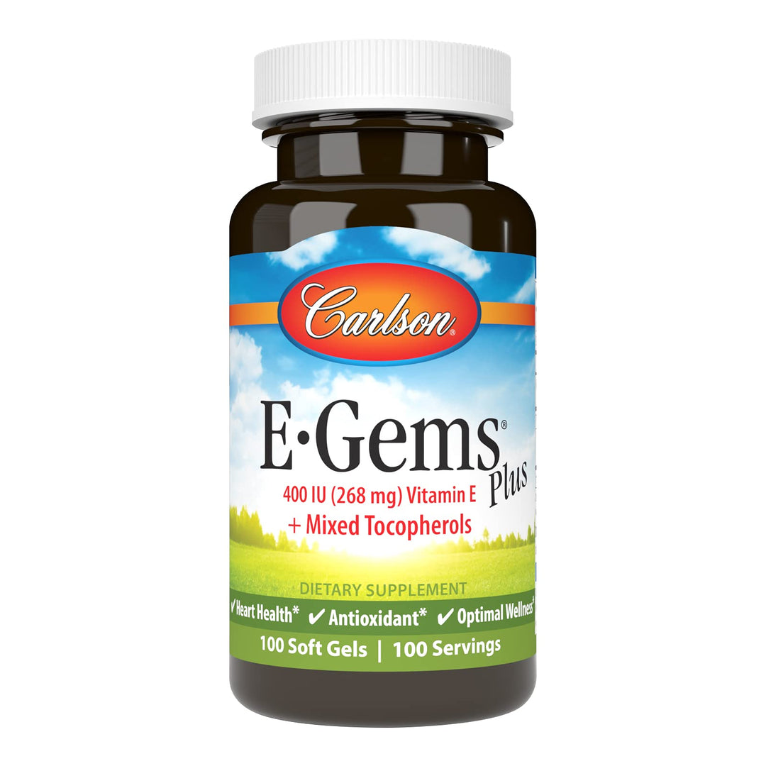 - E-Gems Plus, 400 IU (268 mg), Natural-Source Vitamin E, Optimal Wellness, 100 Soft Gels