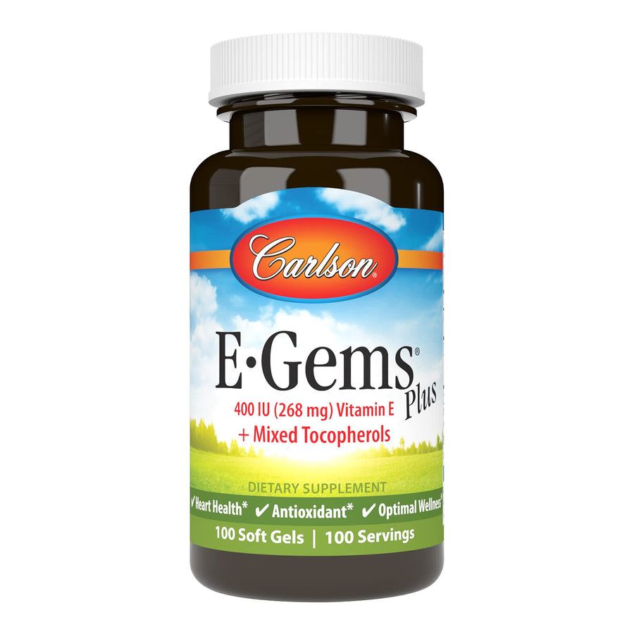 - E-Gems Plus, 400 IU (268 mg), Natural-Source Vitamin E, Optimal Wellness, 100 Soft Gels