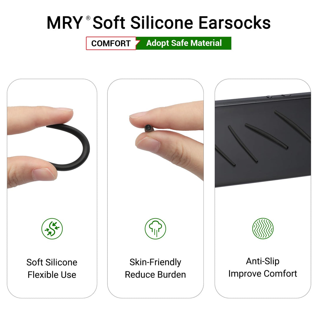 Replacement Earsocks for Oakley Whisker/Square Whisker/Juliet/Wiretap/Big Square Wire/A Wire Sunglasses - Black