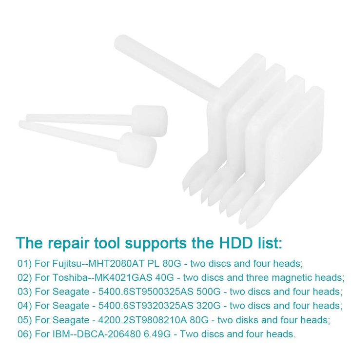 HDD Head Comb Tool Kit, Hard Disk Head Tool, Hard Disk Repair Tool Set with Head Comb / 10 Finger Pods for Digital Hard Drives