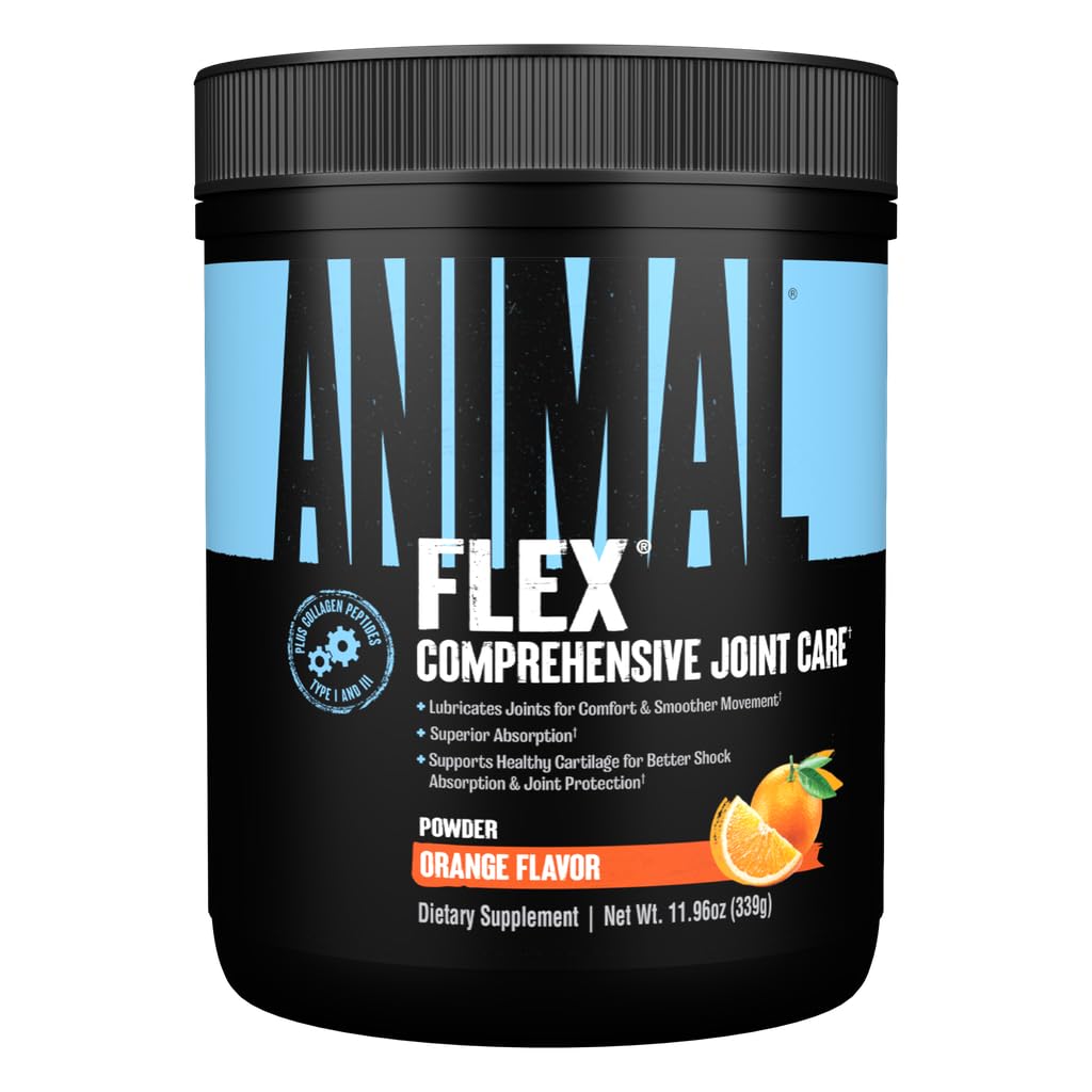 Flex Powder - Joint Support Supplement for Pain Relief, Repair and Restore Muscles with Turmeric, Glucosamine, Chondroitin, MSM, Collagen and Boswellia, Great Tasting Orange Flavor, 30 Scoops