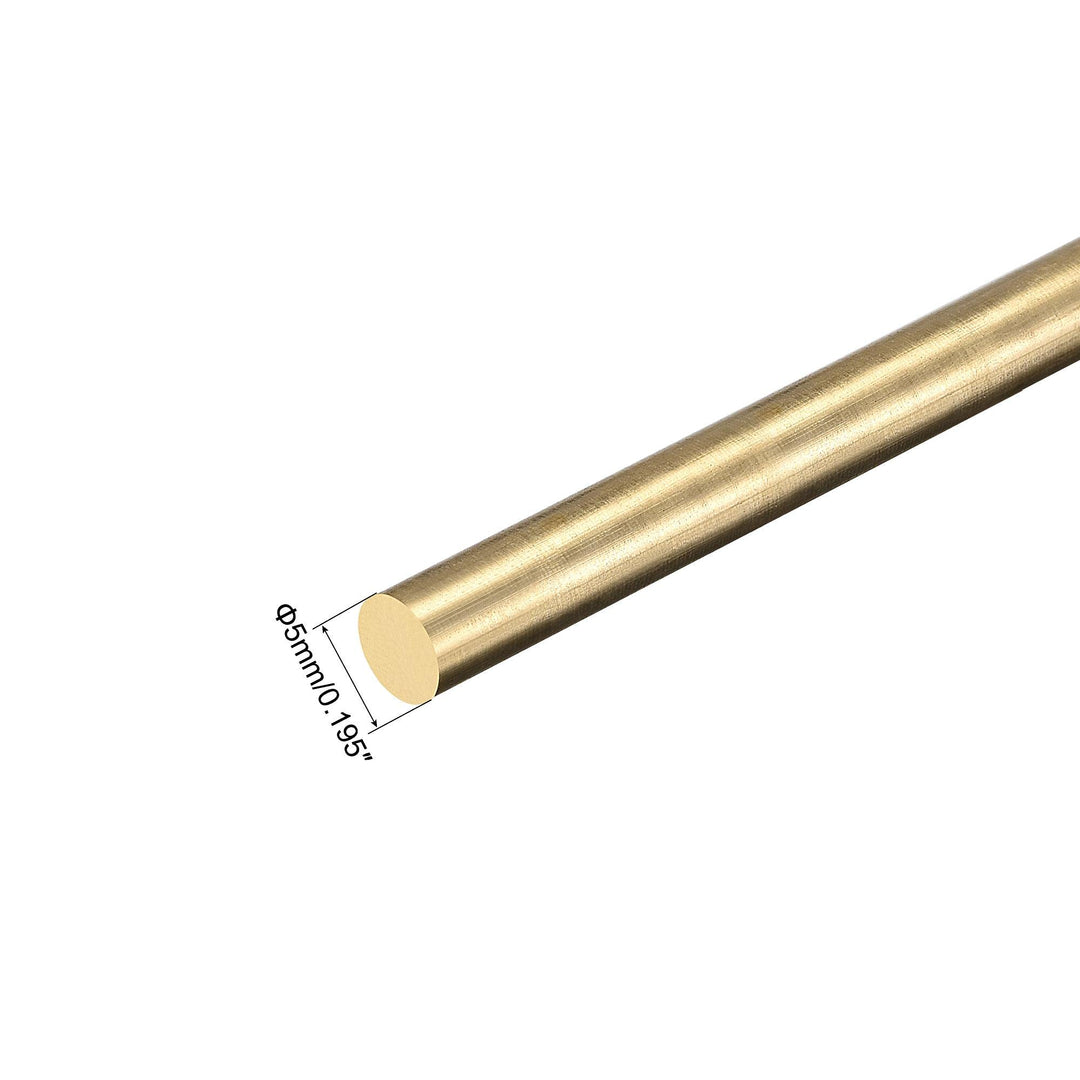 Brass Rod,5mm,1/5 inch Diameter 350mm Length Brass Solid Round Rod Lathe Bar Stock for RC Model Airplane Helicopter DIY Craft 1pcs