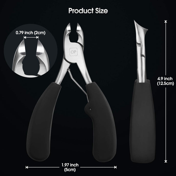 Podiatrist Toenail Clippers Ingrown or Thick Toe Nail Clippers for Men, Toenail Cutters Nipper Precision Diabetic Pedicure Tool Curved Edge, X5 (Silver)