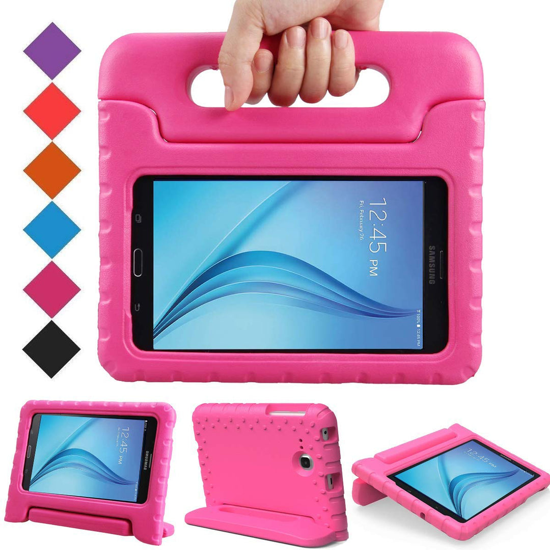 Kids Case for Samsung Galaxy Tab E Lite 7.0 Inch - ShockProof Case Light Weight Kids Case Super Protection Cover Handle Stand Case for Children for Samsung Galaxy Tab E Lite 7 Inch Tablet - Rose