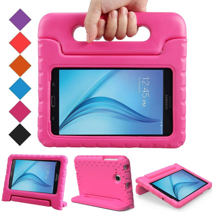 Kids Case for Samsung Galaxy Tab E Lite 7.0 Inch - ShockProof Case Light Weight Kids Case Super Protection Cover Handle Stand Case for Children for Samsung Galaxy Tab E Lite 7 Inch Tablet - Rose