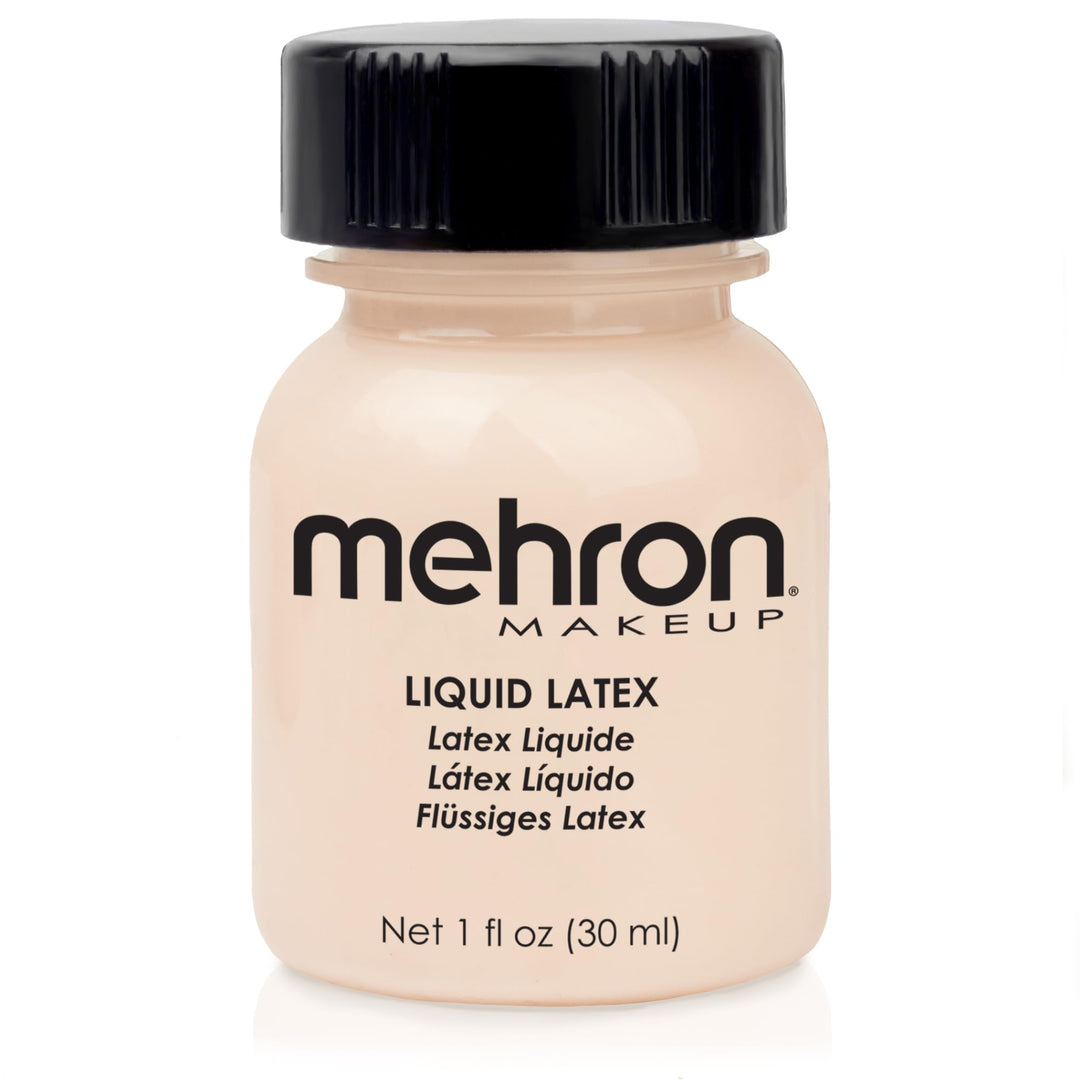 Makeup Liquid Latex | SFX Makeup | Halloween Latex Makeup | Latex Glue for Skin | Prosthetic Glue 1 fl oz (30 ml) (Light Flesh)