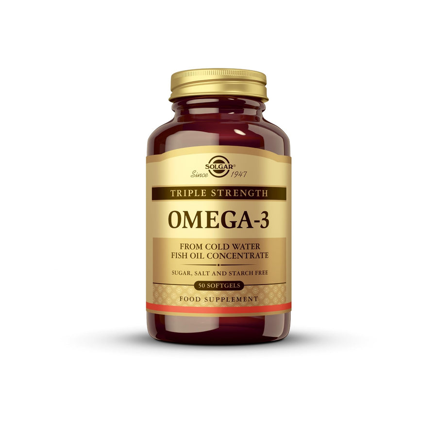 Triple Strength Omega 3 950 mg - 50 Softgels - Supports Joint & Skin Health - Non-GMO, Gluten Free, Dairy Free - 50 Servings