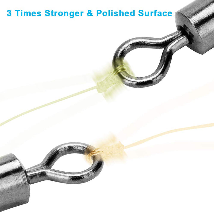 Fishing Swivels, 200pcs Barrel Swivels Fishing Stainless Steel Swivel Fishing for Saltwater Freshwater Fishing