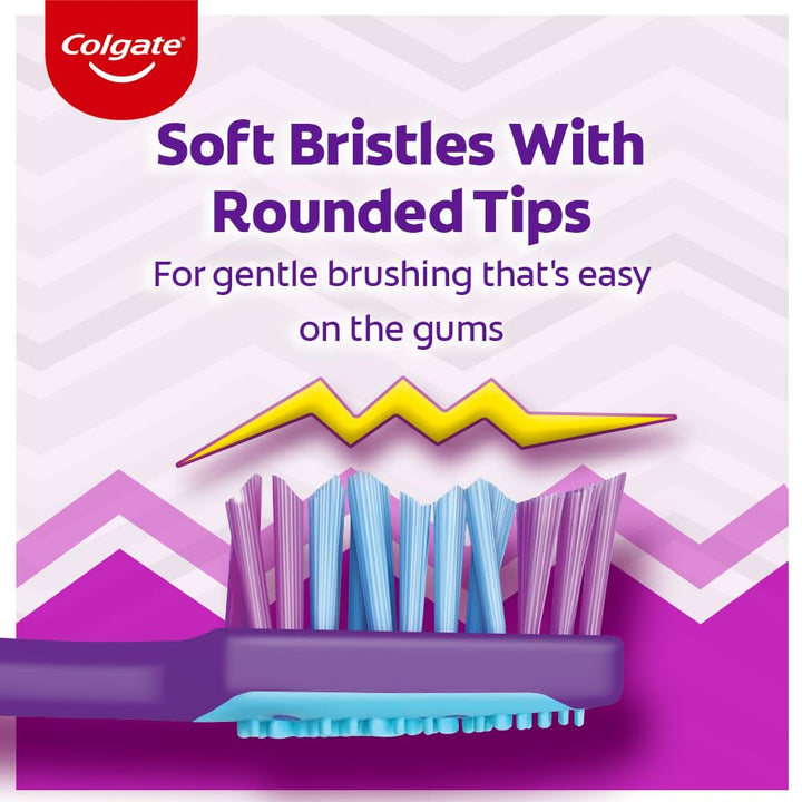 Manual, Adult Zigzag Toothbrush, Pack Of 6 Medium Multicolour Soft Tooth Brush & Strong Teeth Cavity Protection Toothpaste, Calcium Boost, 700Gm Saver Pack, India's No.1 Toothpaste