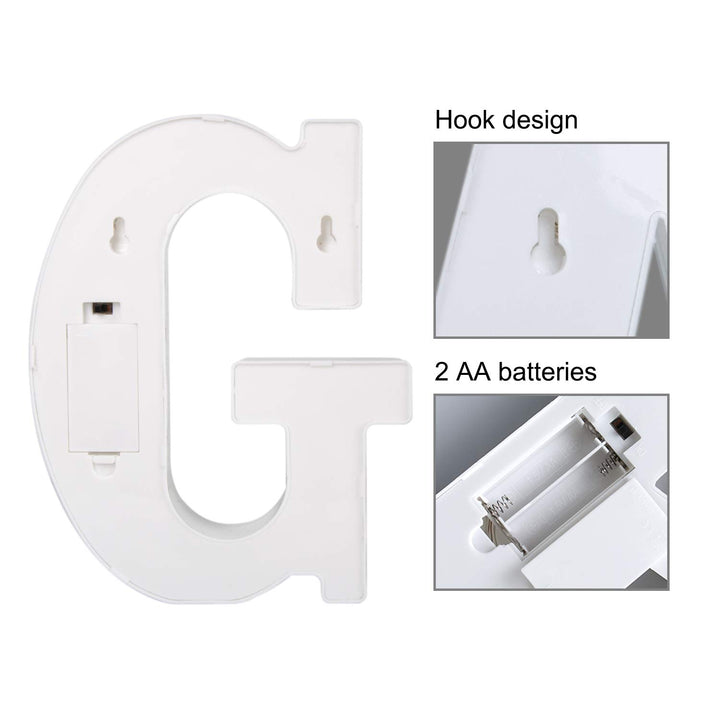 Decorative LED Marquee Letter Lights 26 Alphabet Light Up Letters Sign for Wedding Birthday Party Night Light Home Bar Decoration Battery Operated (G)