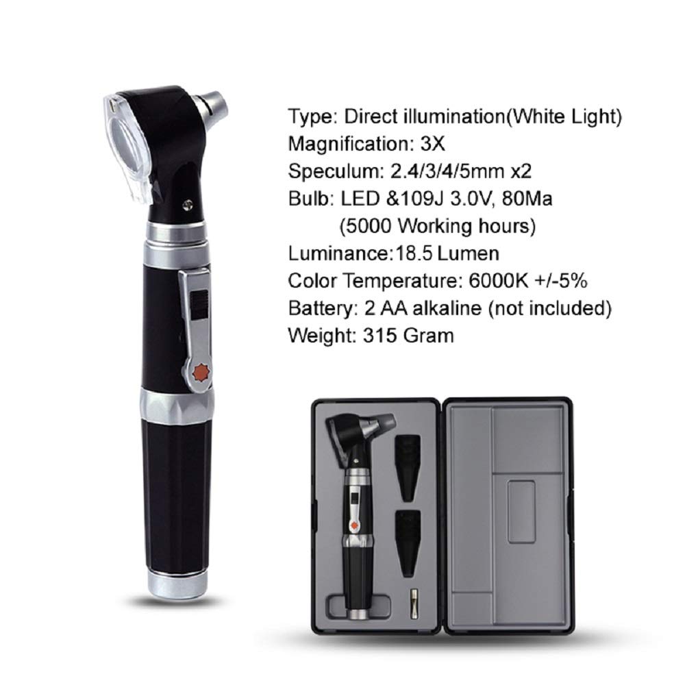 Mini Ear Otoscope, Magnification Diagnostic Ear Scope with LED Direct Illumination Light, Ear Healthy Tool for Doctors Nurses Adults Kids Baby Elder Pets Animals