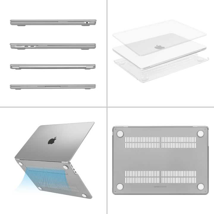Compatible with MacBook Air 13 inch Case 2024 2023 2022 Release M3 A3113 M2 A2681 with Touch ID, Protective Plastic Hard Shell Cover Compatible with MacBook Air 13.6 inch Case, Frost