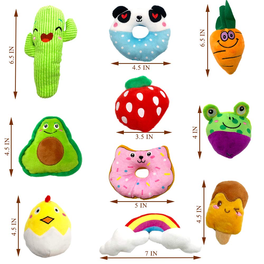 18 Pack Dog Squeaky Toys Cute Stuffed Pet Plush Puppy Chew for Small Medium Pets - Bulk