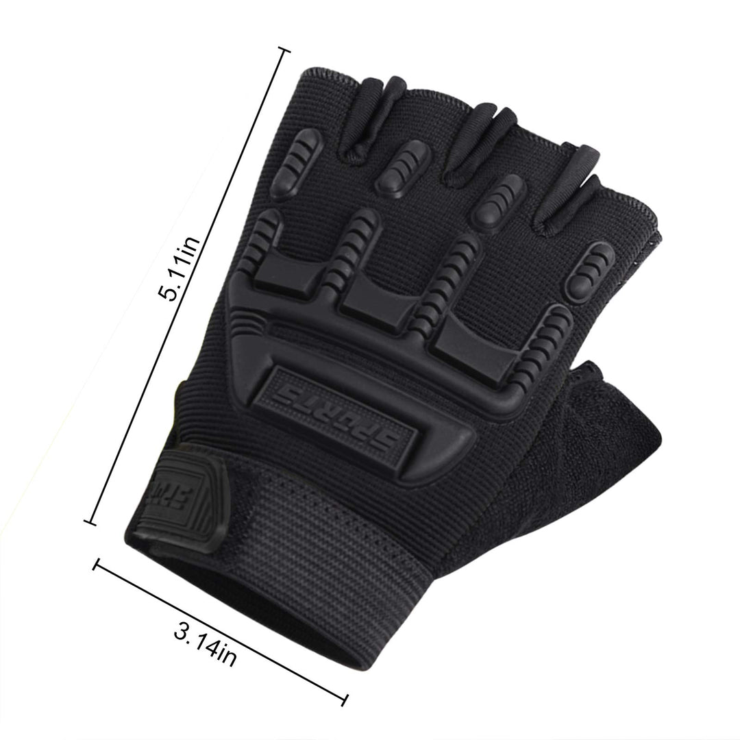 Kids Half Finger Cycling Gloves Mittens Breathable Non Slip Fingerless Bike Riding Gloves Shockproof Sports Training Gloves UV Protection Outdoor Skateboard Gloves for Boys Girls 6-10Y