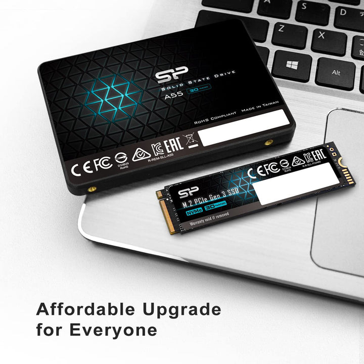 Silicon Power 2TB SSD 3D NAND A55 SLC Cache Performance Boost SATA III 2.5 7mm (0.28) SSD Internal Solid State Drive (SP002TBSS3A55S25)