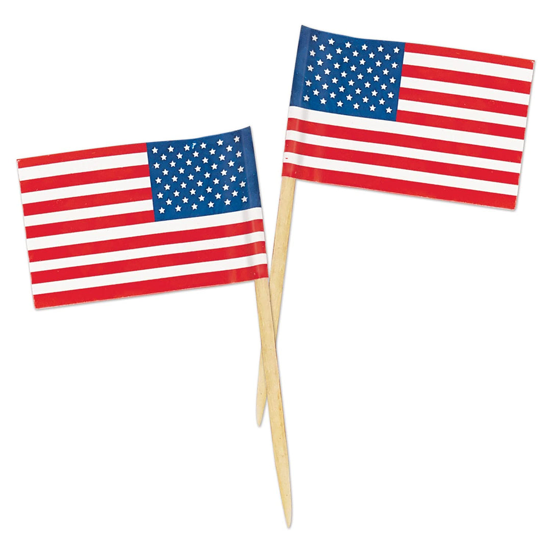 Pkgd U S Flag Picks (50/Pkg)