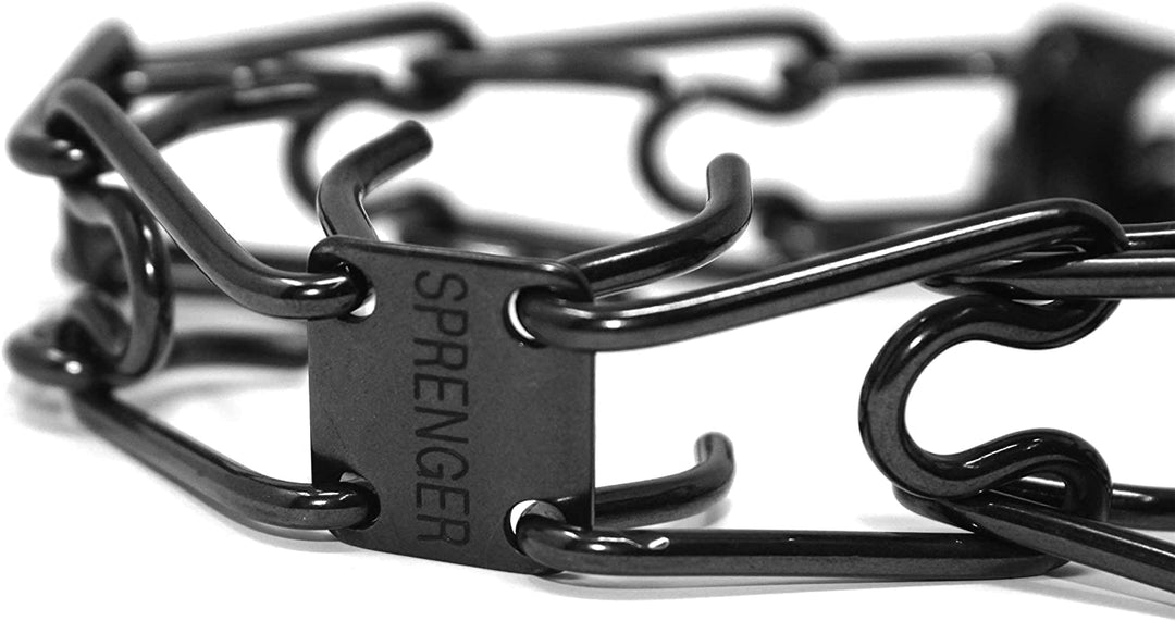 HS HERM. SPRENGER GERMANY Black Stainless Steel Prong Dog Training Collar Ultra-Plus Pet Pinch Collar No-Pull Collar for Dogs Anti Pull Training Collar Made in Germany 3.2mm x 23in Medium