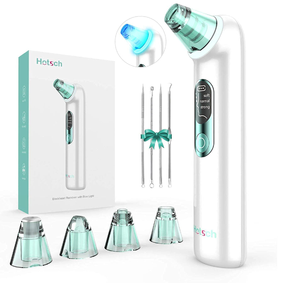 Blackhead Remover Pore Vacuum - Blackhead Removal Tool, Pore Cleaner Electric Acne Extractor Kit, LED Display USB Rechargeable with Upgraded Blue Light 4 Replaceable Suction Probes