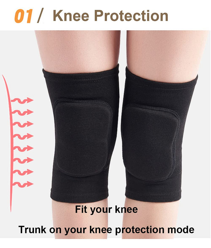 Knee Pads for Women, Dance Knee Pads Wrestling Knee Pads Basketball Knee Pads Volleyball Knee Pads for Women, Knee Protector Soft Knee Pads for Work (Black, M)
